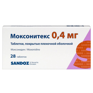 Купить  Моксонитекс 0,4 мг 28 шт таблетки покрытые пленочной оболочкой