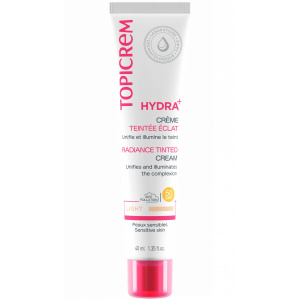 Купить  Topicrem Hydra+ 40 мл крем тональный с эффектом сияния SPF50 Light