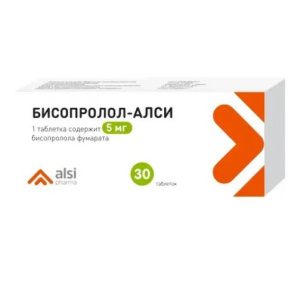 Купить  Бисопролол-Алси таблетки 5мг №30