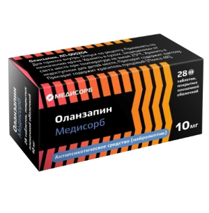 Купить  Оланзапин Медисорб 10 мг 28 шт таблетки покрытые пленочной оболочкой