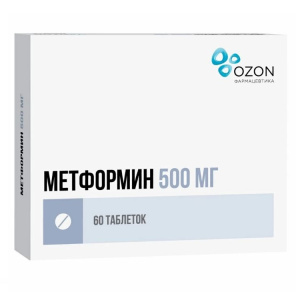 Купить  Метформин 500 мг 60 шт таблетки покрытые оболочкой