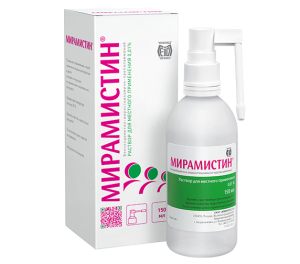 Купить  Мирамистин 0,01 % 150 мл раствор для местного применения в комплекте с насадкой-распылителем