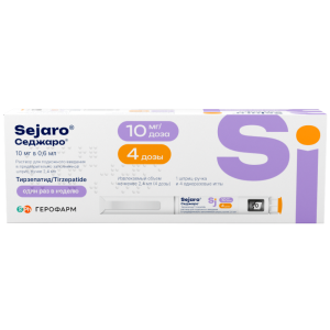Купить  Седжаро 10 мг/доза 2,4 мл 1 шт раствор для подкожного введения шприц-ручка + 4 шт иглы