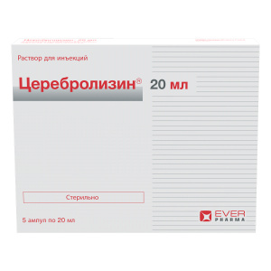 Церебролизин раствор д/ин амп 20мл №5 Купить Церебролизин раствор д/ин амп 20мл №5
