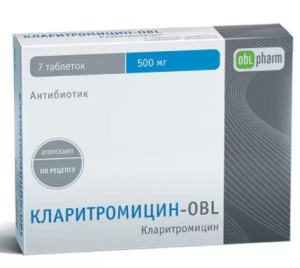 Купить  Кларитромицин-OBL таб ппо 500мг №7