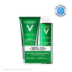 Купить  Vishy Normaderm набор гель очищающий 200 мл + лосьон 200 мл