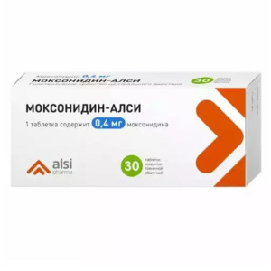 Купить  Моксонидин-Алси 400 мкг 30 шт таблетки покрытые пленочной оболочкой