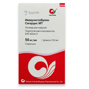 Купить  Иммуноглобулин Сигардис МТ 50 мг/мл 100 мл 1 шт раствор для инфузий флакон