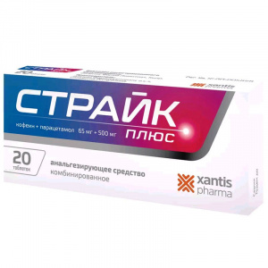 Купить  Страйк Плюс таб 65мг+500мг №20