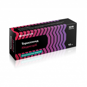 Купить  Торасемид таб 10мг №30 (Медисорб)