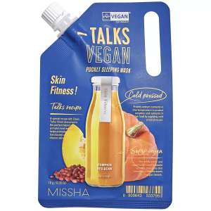 Купить  Missha Talks Vegan Squeeze маска д/лица 10г Skin Fitness освеж д/гладк кожи с экстр тыквы и красн боб