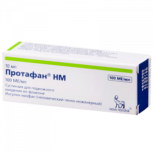 Протафан НМ суспензия д/п/к введ 100МЕ 10мл Купить Протафан НМ суспензия д/п/к введ 100МЕ 10мл