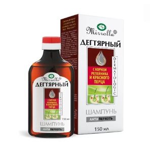 Купить  Mirrolla шампунь дегтярный 150мл с экстрактом корня репейника и красного перца
