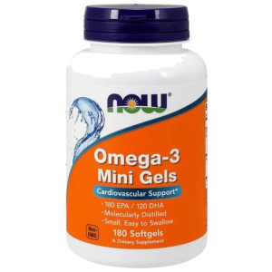Купить  Now Omega-3 Mini Gels Омега-3 Мини гелевые капсулы, 180 шт.