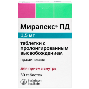 Купить  Мирапекс ПД таб пролонг 1,5мг №30