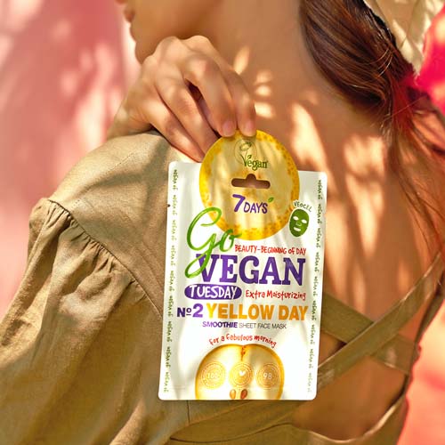 Купить 7 Days Go Vegan маска д/лица тканевая Арт.ВСД180 25г smoothie Tuesday YELLOW DAY Для доброго утречка