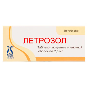 Купить  Летрозол 2,5 мг 30 шт таблетки покрытые пленочной оболочкой