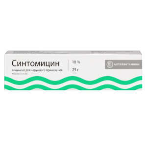 Купить  Синтомицин линимент 10% 25г 