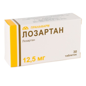 Купить  Лозартан 12,5 мг 30 шт таблетки покрытые пленочной оболочкой