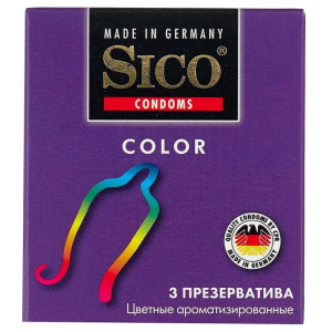 Купить Sico Color презервативы разноцветные 3 шт.