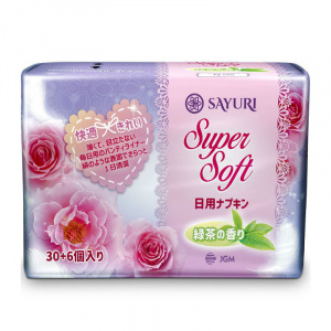 Купить Саюри/Sayuri прокладки гигиен №36 супер софт с аром зеленого чая ежедн