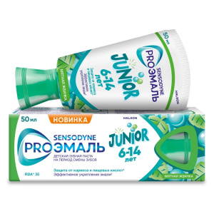 Купить  Sensodyne ProЭмаль Junior 50 мл паста зубная для детей 6-14 лет мятная жвачка