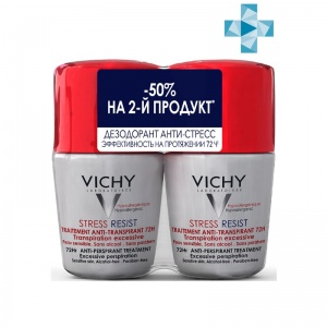 Купить  Vichy дезодорант шариковый Анти-стресс 72 часа от избыточного потоотделения, 50мл 2 шт