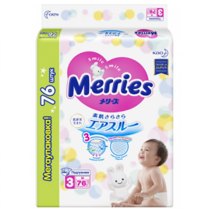 Merries подгузники р.M №76 6-11кг Купить Merries подгузники р.M №76 6-11кг
