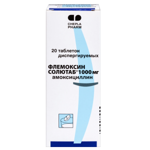 Купить  Флемоксин Солютаб 1000 мг 20 шт таблетки диспергируемые