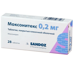 Купить  Моксонитекс таблетки ппо 0,2мг №28