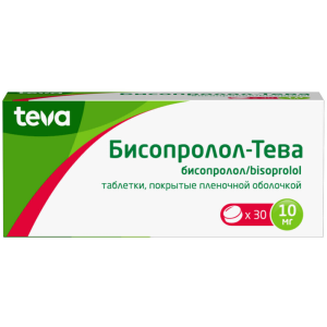 Купить  Бисопролол-Тева таб ппо 10мг №30