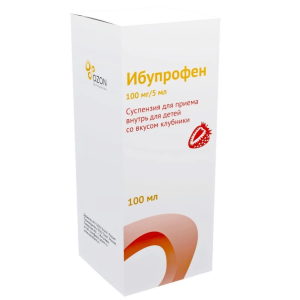 Купить  Ибупрофен суспензия д/внутреннего применения 100мг/5мл флакон 100мл клубника