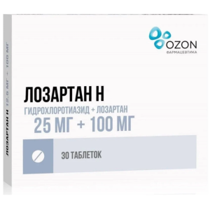 Купить  Лозартан Н таб ппо 25мг+100мг №30