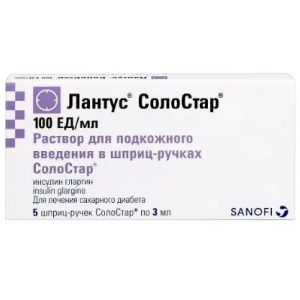 Купить  Лантус СолоСтар 100 ЕД/мл 3 мл 5 шт раствор для подкожного введения шприц-ручка