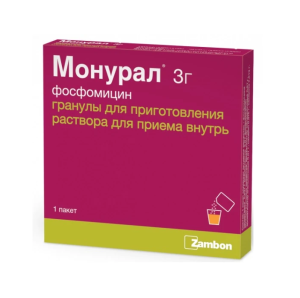 Купить  Монурал 3 г 1 шт гранулы для приготовления раствора для приема внутрь пакет