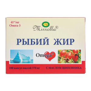 Mirrolla Рыбий жир, с маслом шиповника капсулы 100 шт Купить Mirrolla Рыбий жир, с маслом шиповника капсулы 100 шт