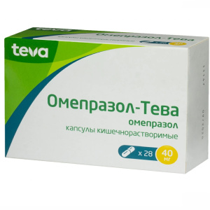 Купить  Омепразол-Тева капсулы кишечнораств 40мг №28