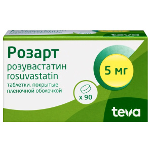 Купить  Розарт 5 мг 90 шт таблетки покрытые пленочной оболочкой
