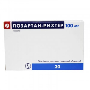 Лозартан-Рихтер таб ппо 100 №30 Купить Лозартан-Рихтер таб ппо 100 №30