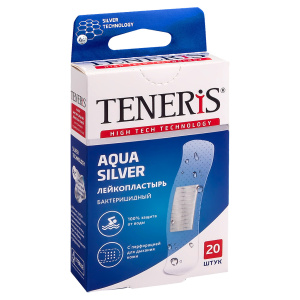 Купить  Пластырь Teneris Aqua №20 полимерная основа водонепронецаемый с ионами серебра сереб
