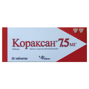 Купить  Кораксан 7,5 мг 56 шт таблетки покрытые пленочной оболочкой