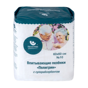 Купить  Пеленки впитыв Пелигрин 60смX60см №10 с суперадсорбентом