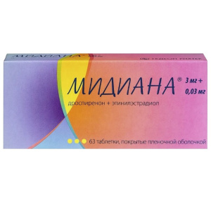 Купить  Мидиана таблетки ппо 3 мг+0.03 мг №63