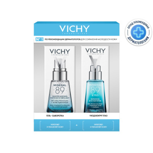 Купить  Vichy Mineral 89 набор гель-сыворотка 30мл + уход для кожи вокруг глаз 15мл