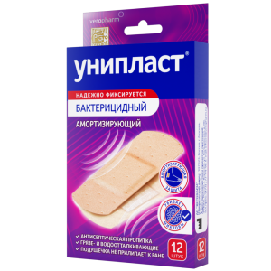 Купить  Пластырь Унипласт №12 бактер амортиз