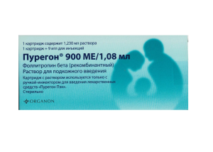 Купить  Пурегон 900 МЕ/1,08 мл 1 шт раствор для подкожного введения картриджи в комплекте с иглами стерильными 9 шт
