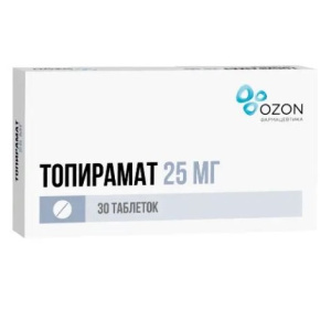 Купить  Топирамат 25 мг 30 шт таблетки покрытые пленочной оболочкой