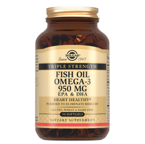 Купить  Solgar Тройная Омега-3 950 мг ЭПК и ДГК 50 шт капсулы 