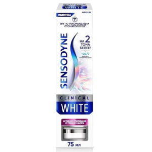 Купить  Sensodyne Clinical White Активное отбеливание 75 мл паста зубная от темного налета