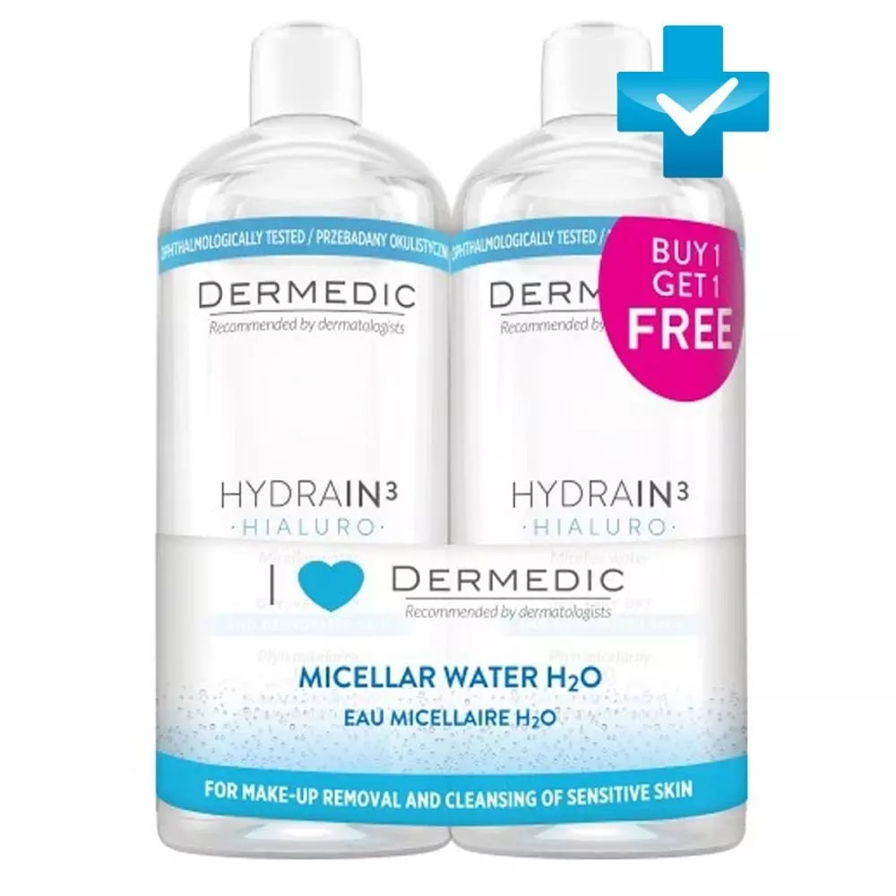 Купить Dermedic Hydrain3 Hialuro Мицеллярная вода H2O 500 мл 2 шт